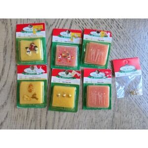 Vintage Westrim Crafts GLASS ORNAMENTS Lot Of 7 Micro Christmas 80s NOS New